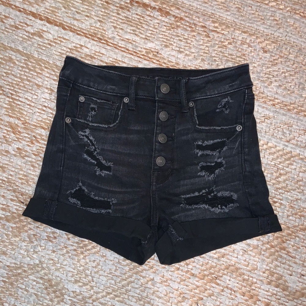 Black jean shorts